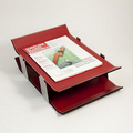 Double Letter Tray - Red Leather